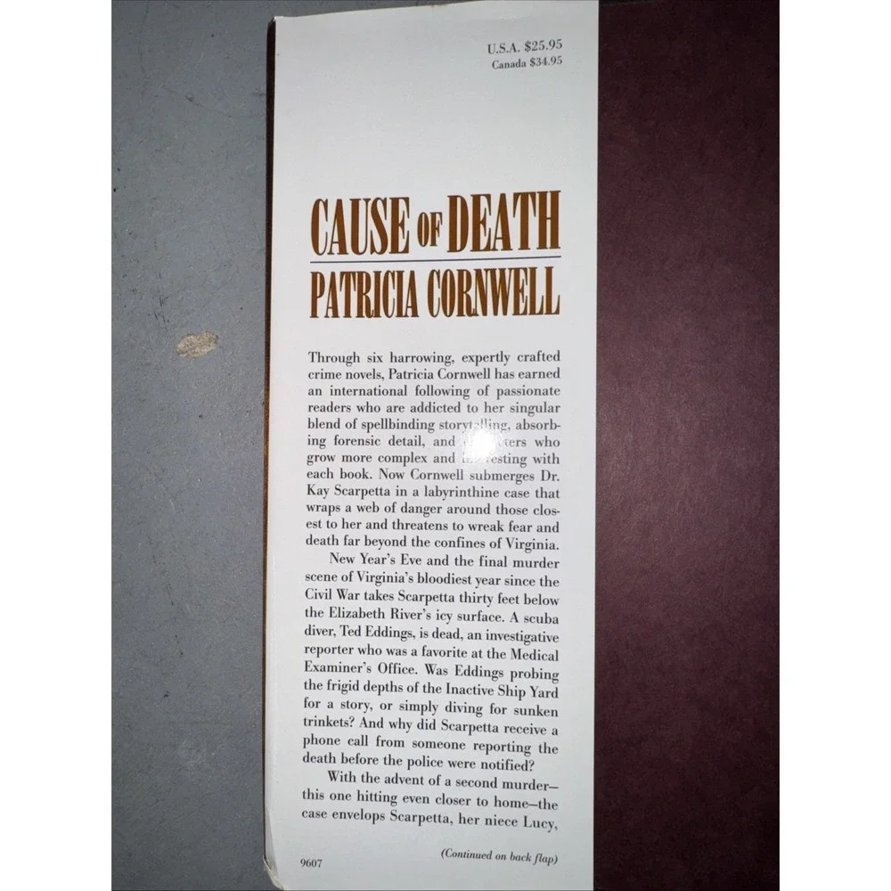 Cause of Death by Patricia Cornwell (1996, Library Binding)